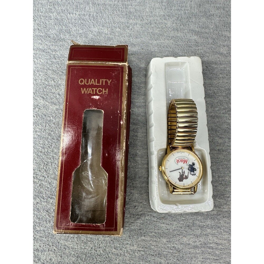 Vintage MACK TRUCKS Advertising GoldTone Mechanical Watch